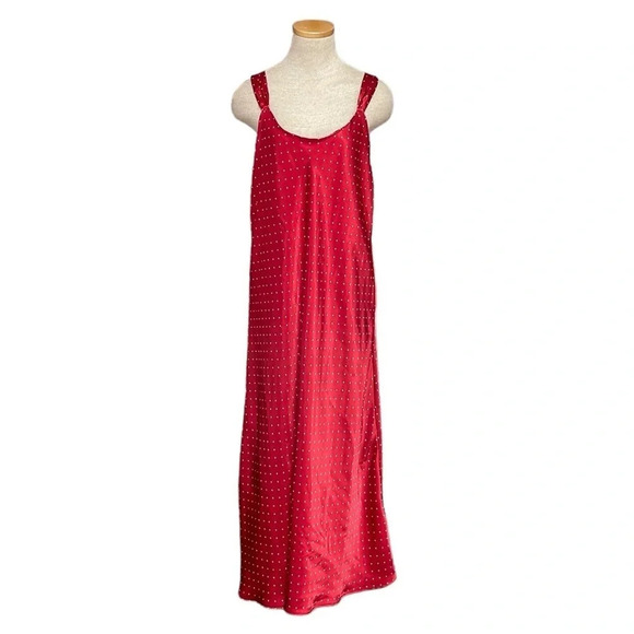 Enchanting Other - Enchanting Nightgown Women's L Large Red Polka Dots Long Sleepwear Chemise Slip